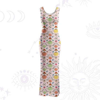 Purplehecate Magical Spiced Pumpkin Maxi Tank Beachwear Dress