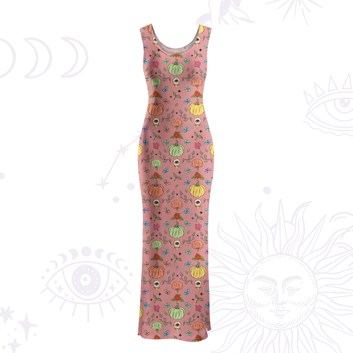 Purplehecate Magical Spiced Pumpkin Maxi Tank Beachwear Dress
