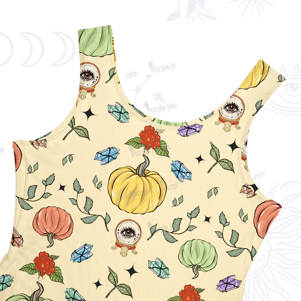 Purplehecate Magical Spiced Pumpkin Maxi Tank Beachwear Dress