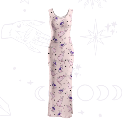 Purplehecate Celestial Sphinx Maxi Tank Beachwear Dress