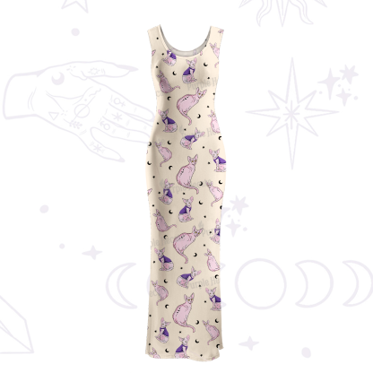 Purplehecate Celestial Sphinx Maxi Tank Beachwear Dress