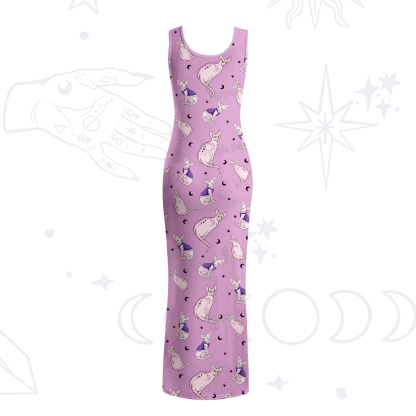 Purplehecate Celestial Sphinx Maxi Tank Beachwear Dress