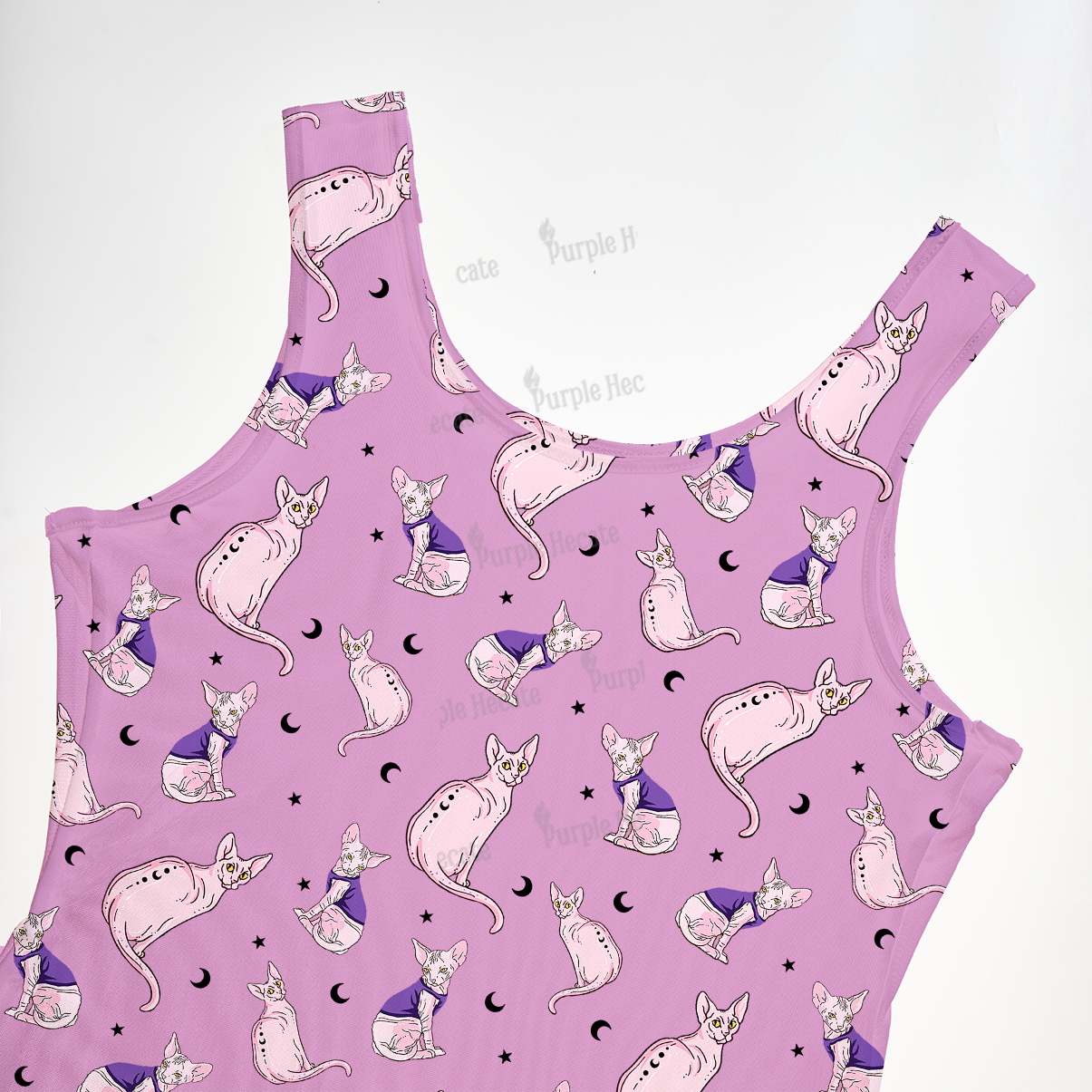 Purplehecate Celestial Sphinx Maxi Tank Beachwear Dress