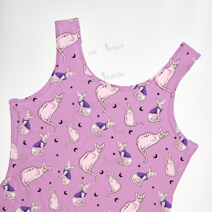 Purplehecate Celestial Sphinx Maxi Tank Beachwear Dress