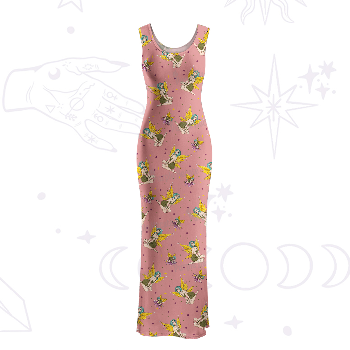 Purplehecate Fantasy Fairy Maxi Tank Beachwear Dress