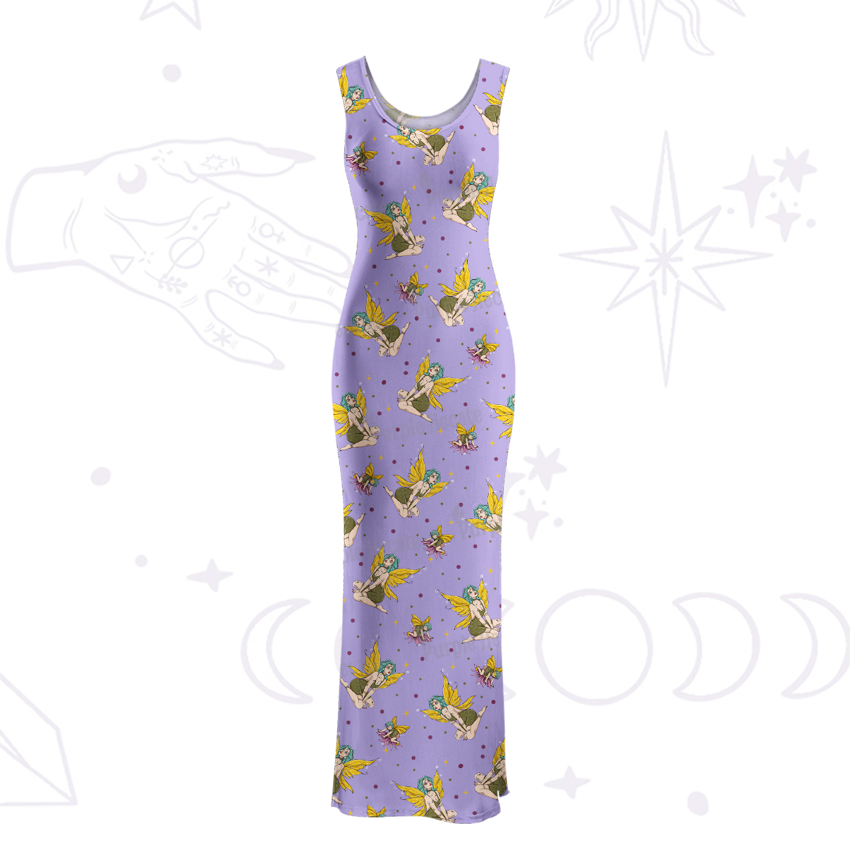 Purplehecate Fantasy Fairy Maxi Tank Beachwear Dress