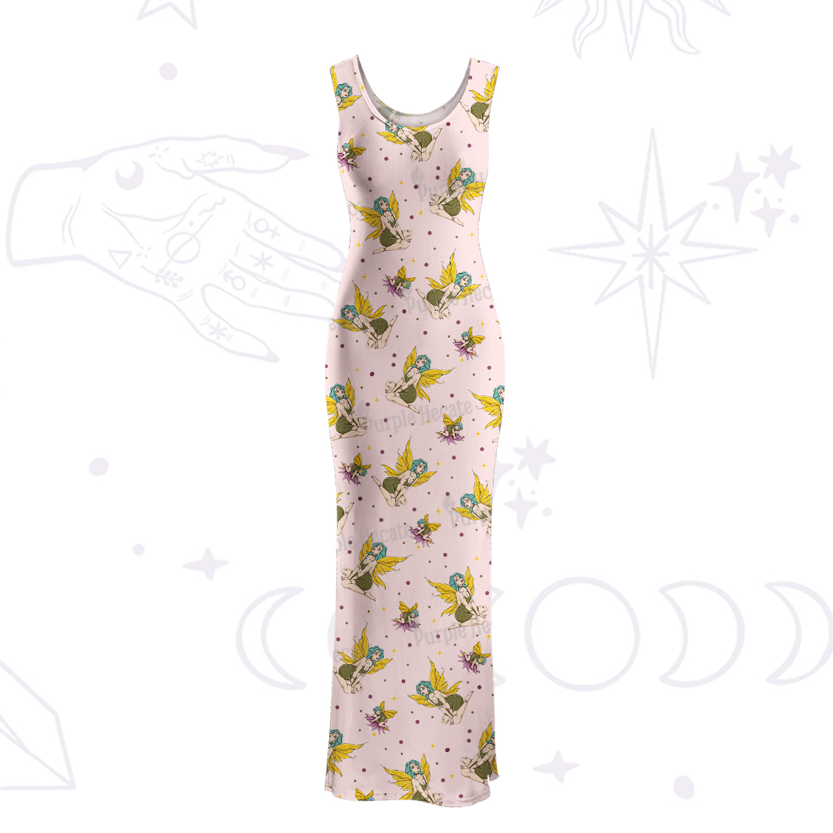 Purplehecate Fantasy Fairy Maxi Tank Beachwear Dress