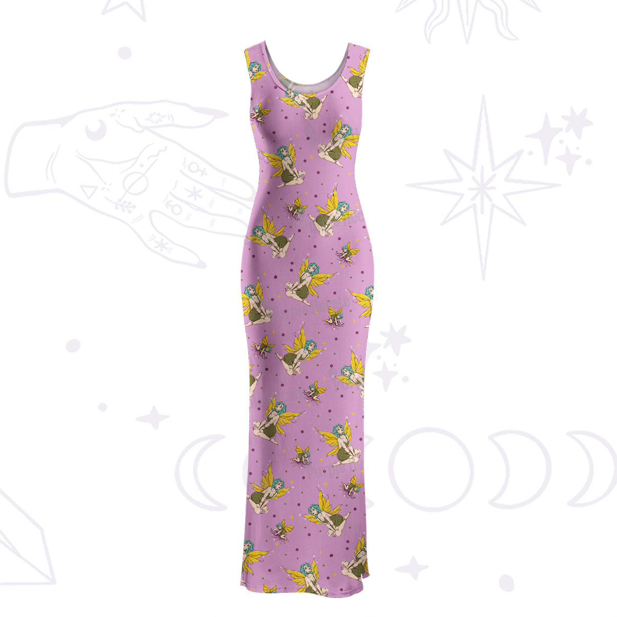 Purplehecate Fantasy Fairy Maxi Tank Beachwear Dress