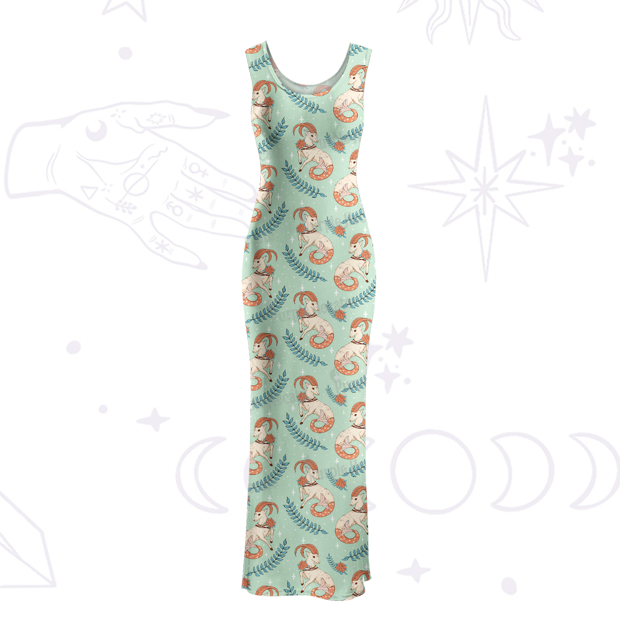 Purplehecate The Capricorn Zodiac Maxi Tank Beachwear Dress