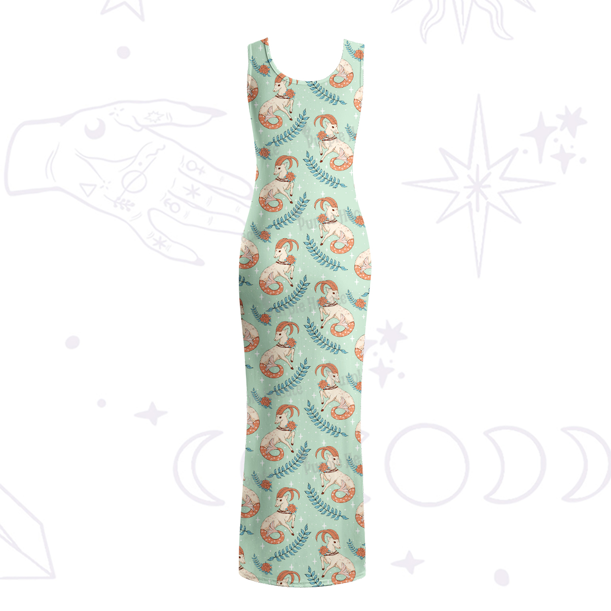 Purplehecate The Capricorn Zodiac Maxi Tank Beachwear Dress