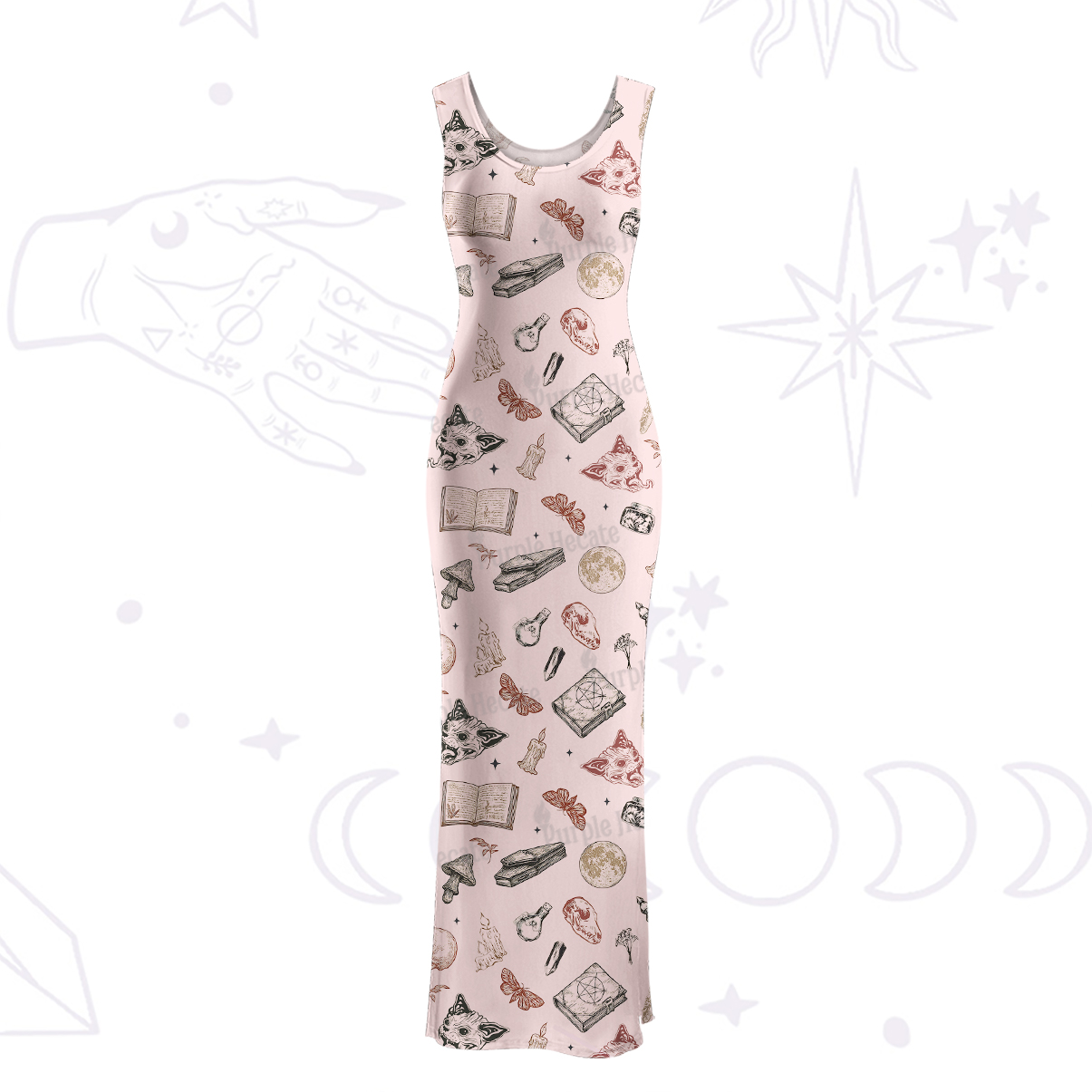 Purplehecate Witchy Spellbook Maxi Tank Beachwear Dress