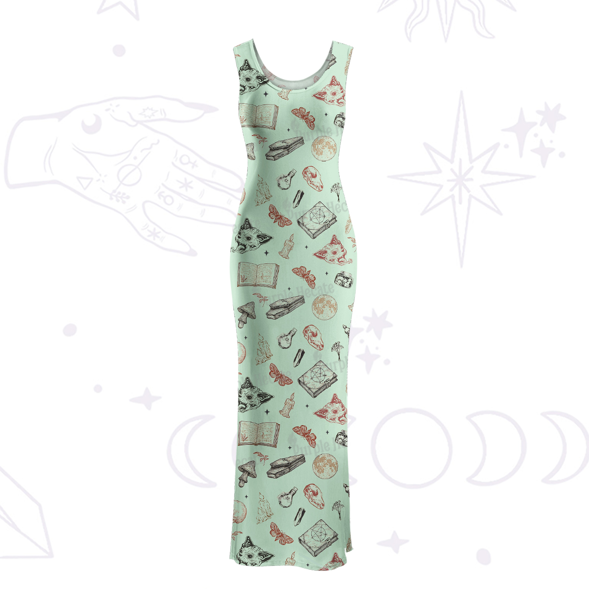Purplehecate Witchy Spellbook Maxi Tank Beachwear Dress