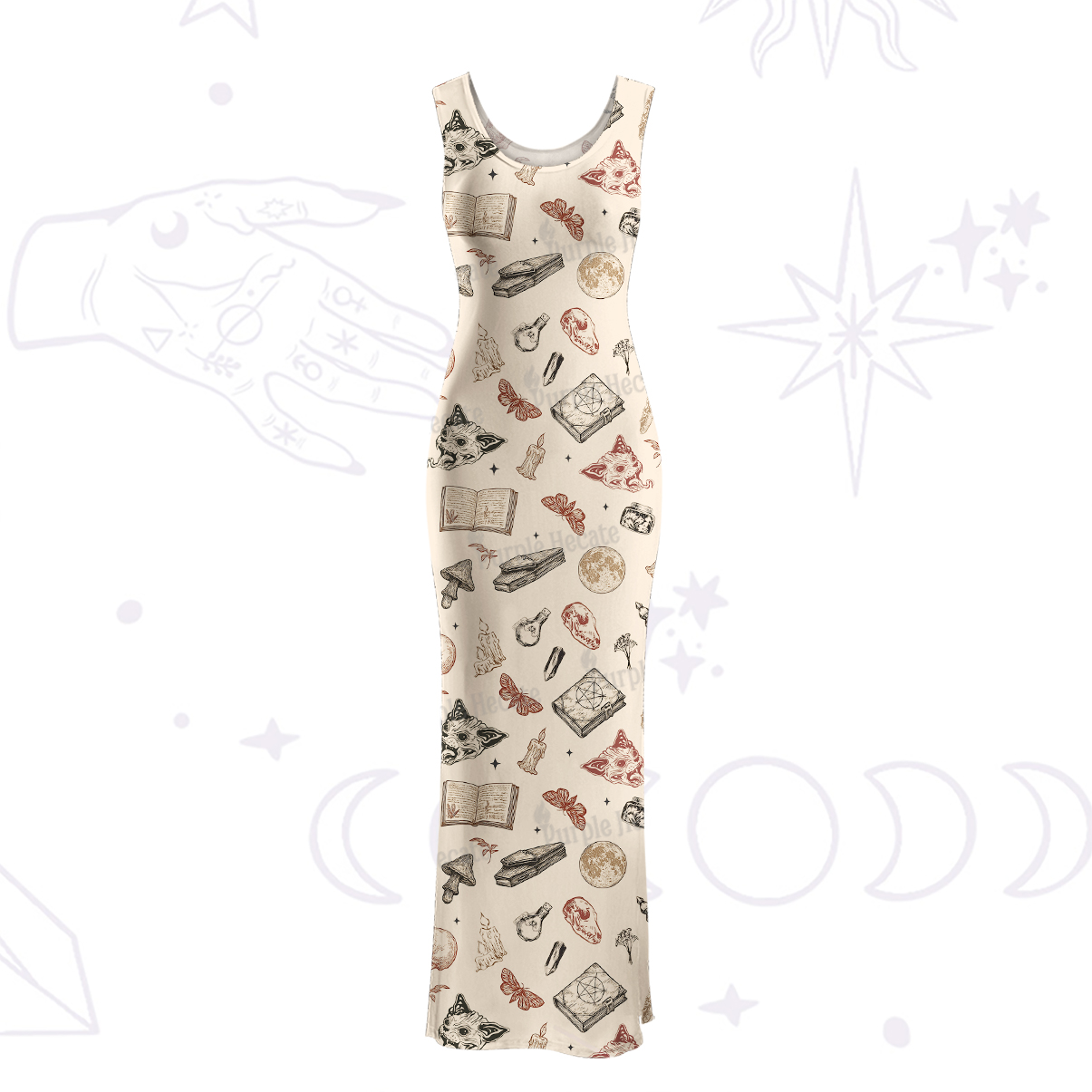 Purplehecate Witchy Spellbook Maxi Tank Beachwear Dress