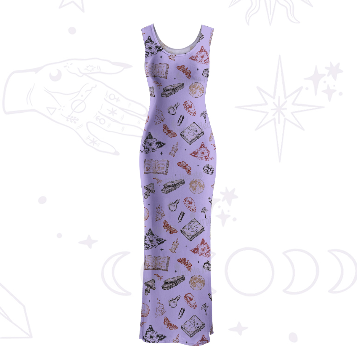 Purplehecate Witchy Spellbook Maxi Tank Beachwear Dress