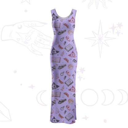 Purplehecate Witchy Spellbook Maxi Tank Beachwear Dress