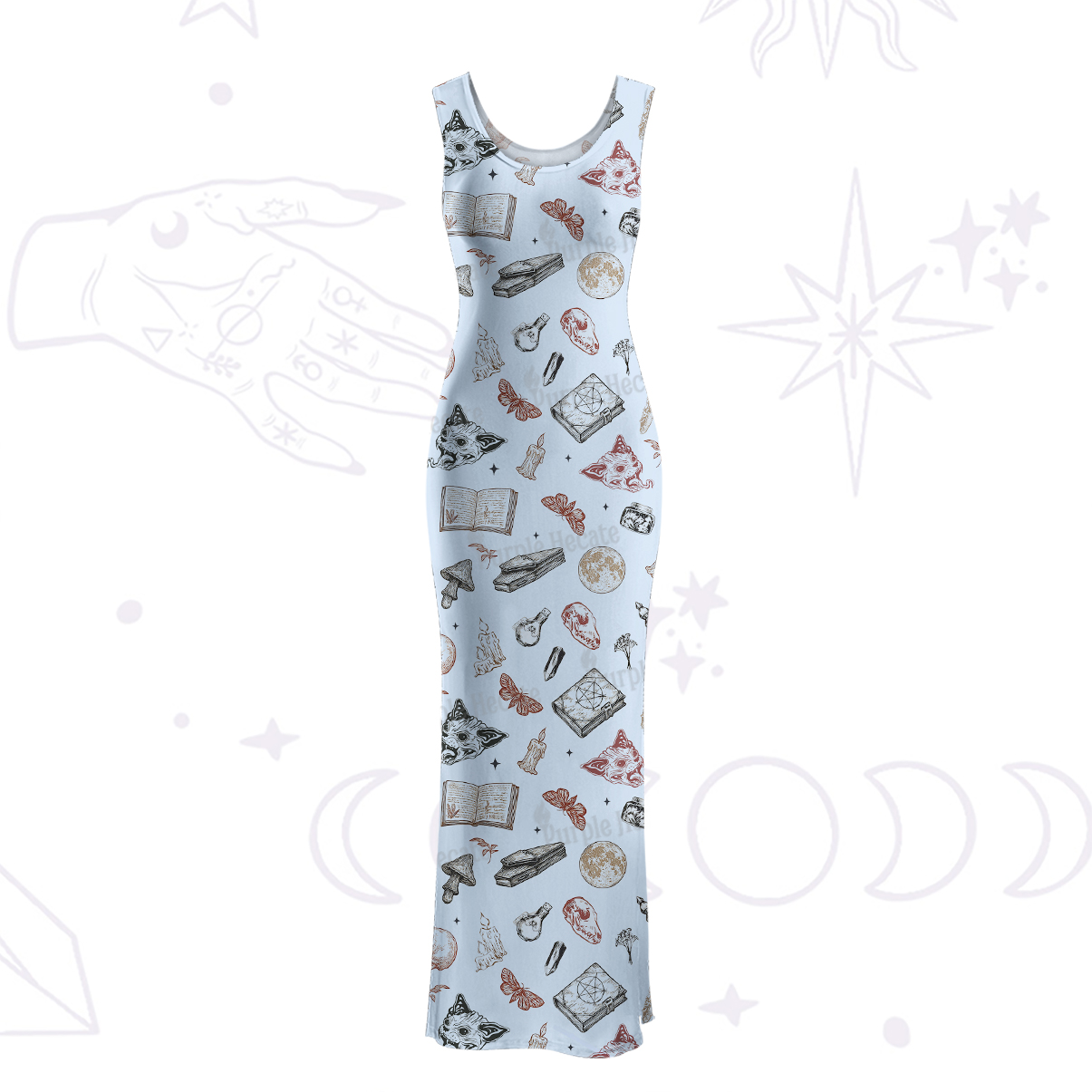 Purplehecate Witchy Spellbook Maxi Tank Beachwear Dress