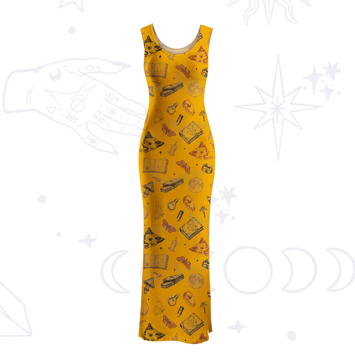 Purplehecate Witchy Spellbook Maxi Tank Beachwear Dress