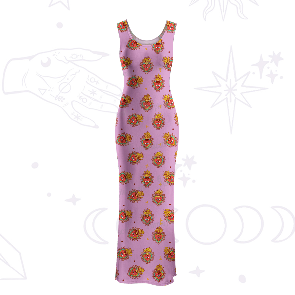Purplehecate Sacred Heart Maxi Tank Beachwear Dress