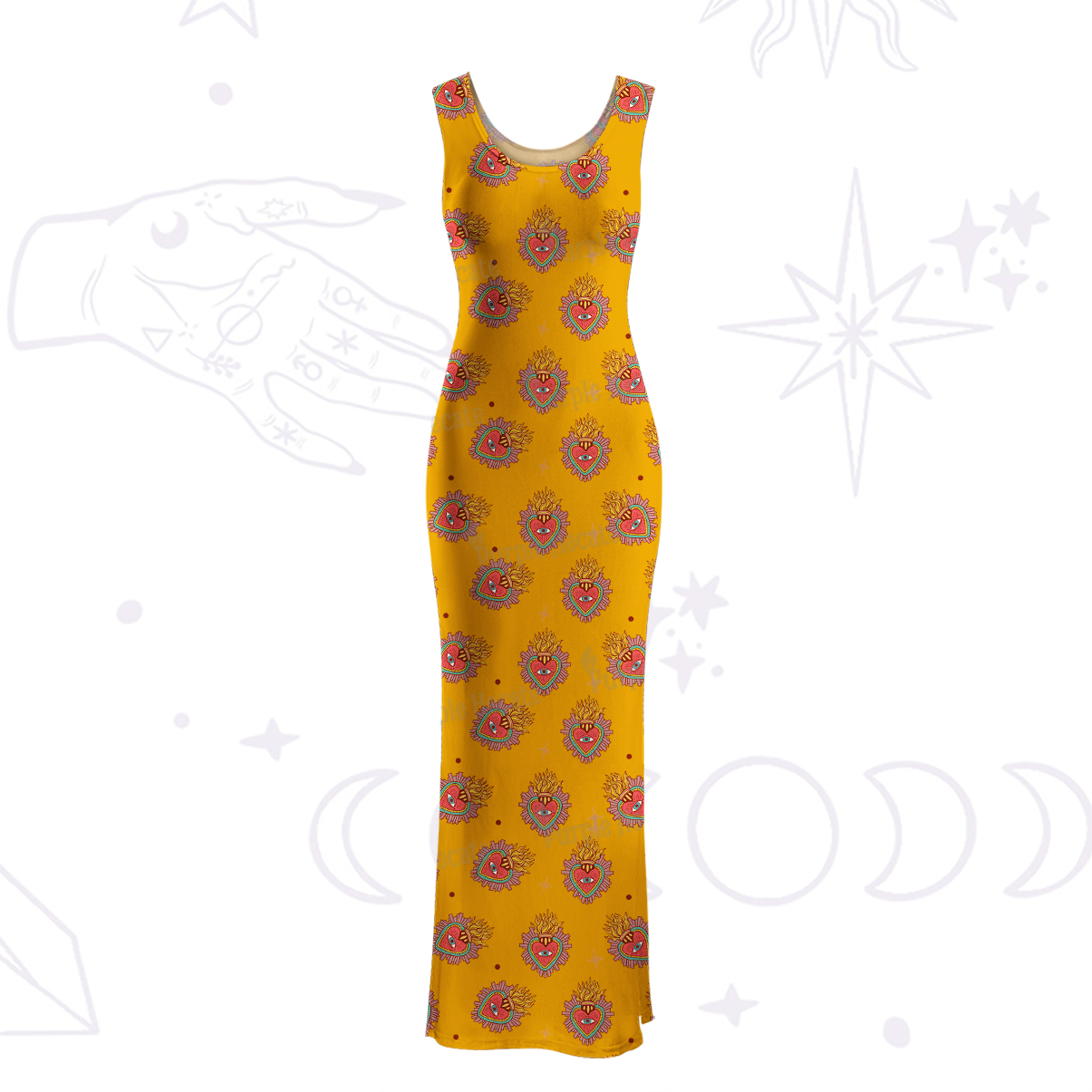 Purplehecate Sacred Heart Maxi Tank Beachwear Dress