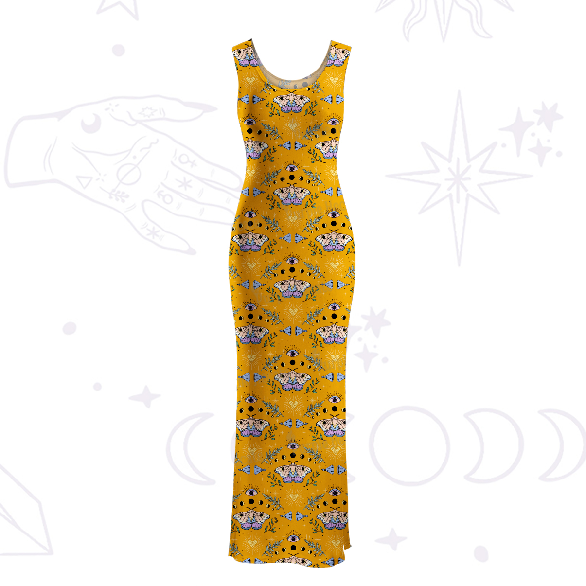 Purplehecate Luna Moth Witch Maxi Tank Beachwear Dress