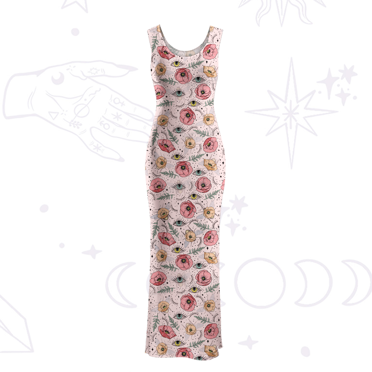 Purplehecate The Bee's Knees Maxi Tank Beachwear Dress