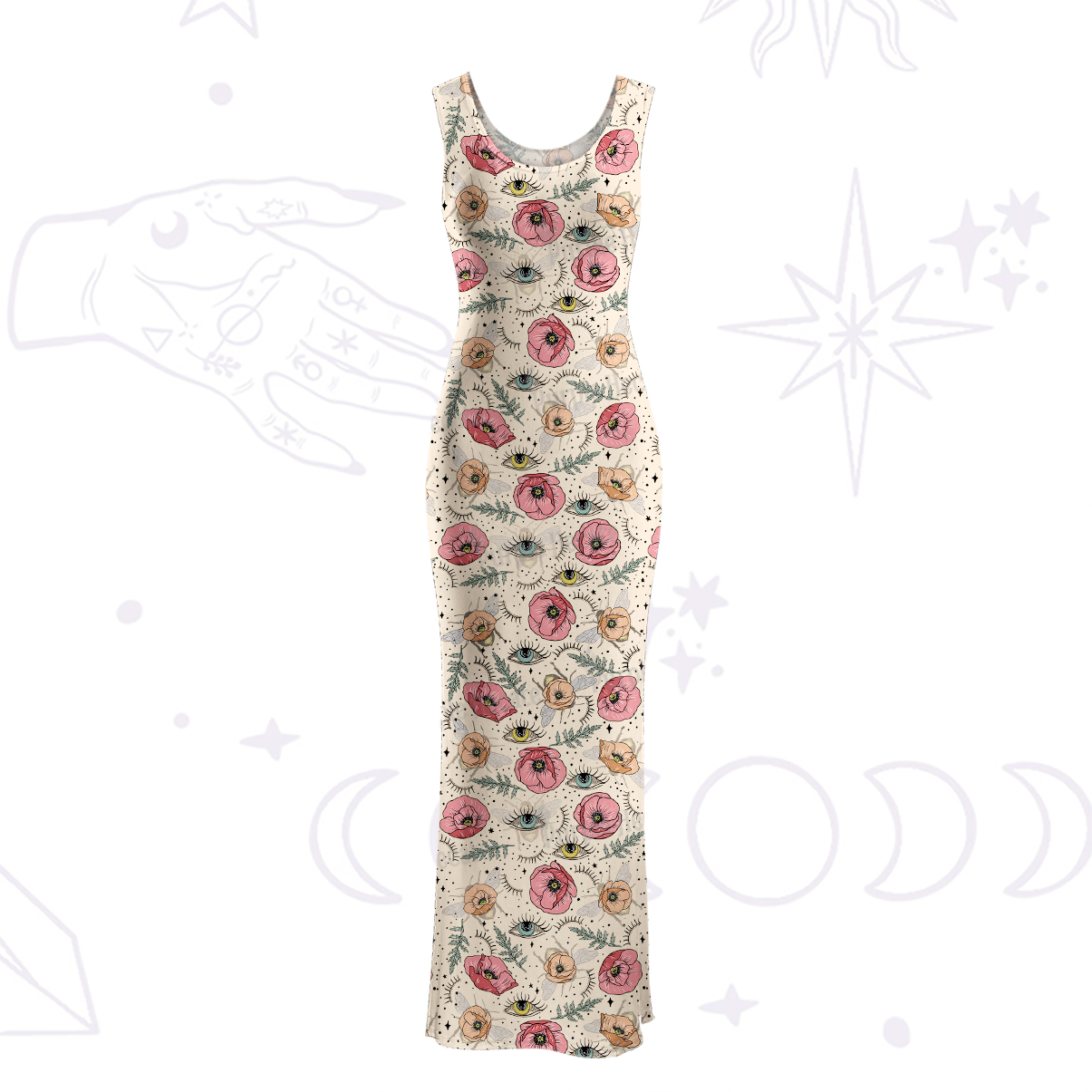 Purplehecate The Bee's Knees Maxi Tank Beachwear Dress