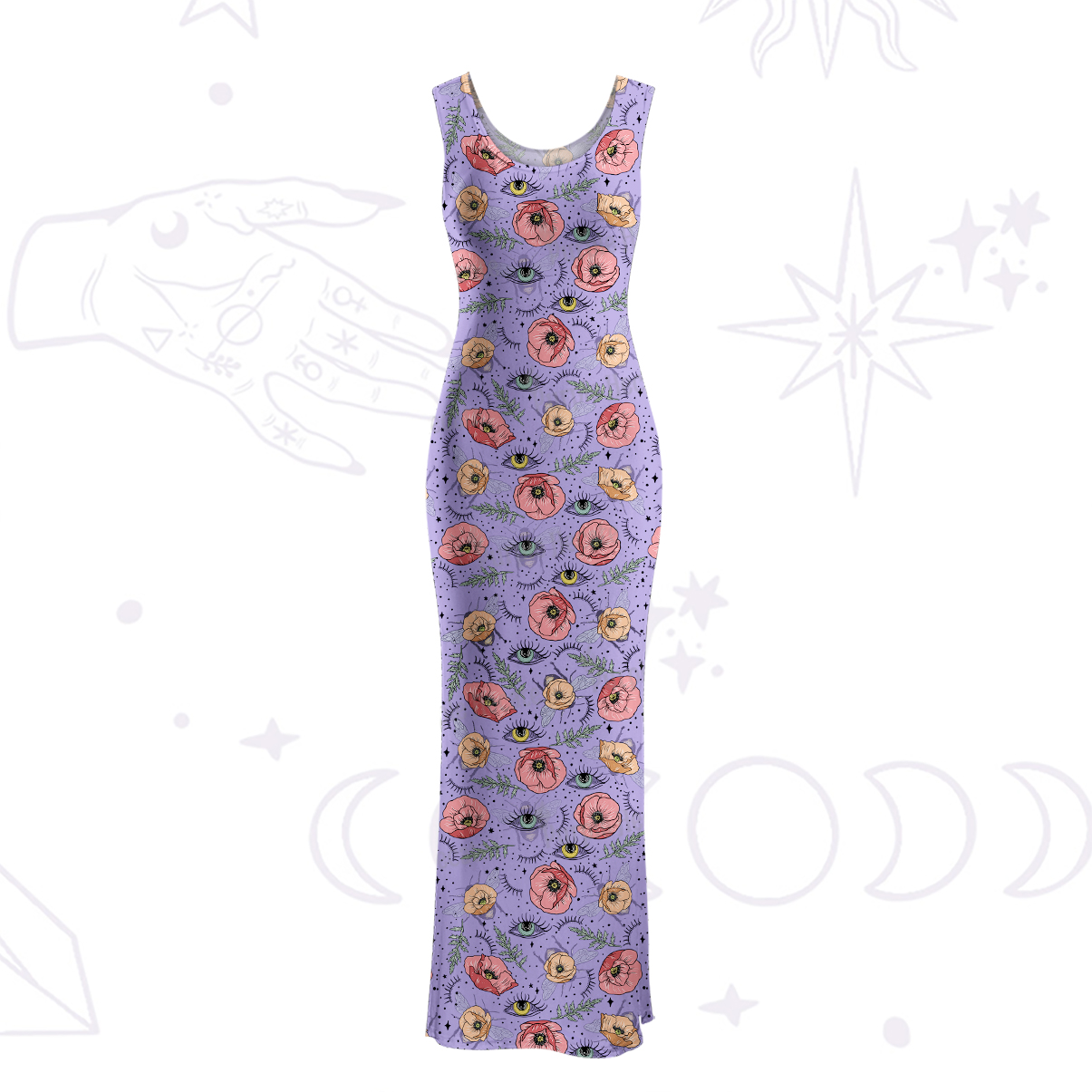 Purplehecate The Bee's Knees Maxi Tank Beachwear Dress