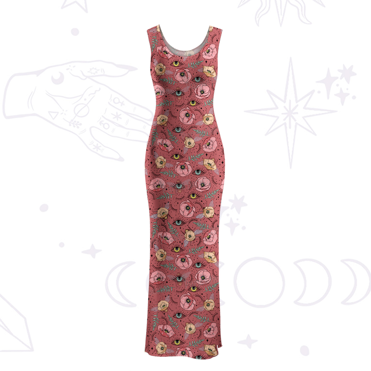 Purplehecate The Bee's Knees Maxi Tank Beachwear Dress