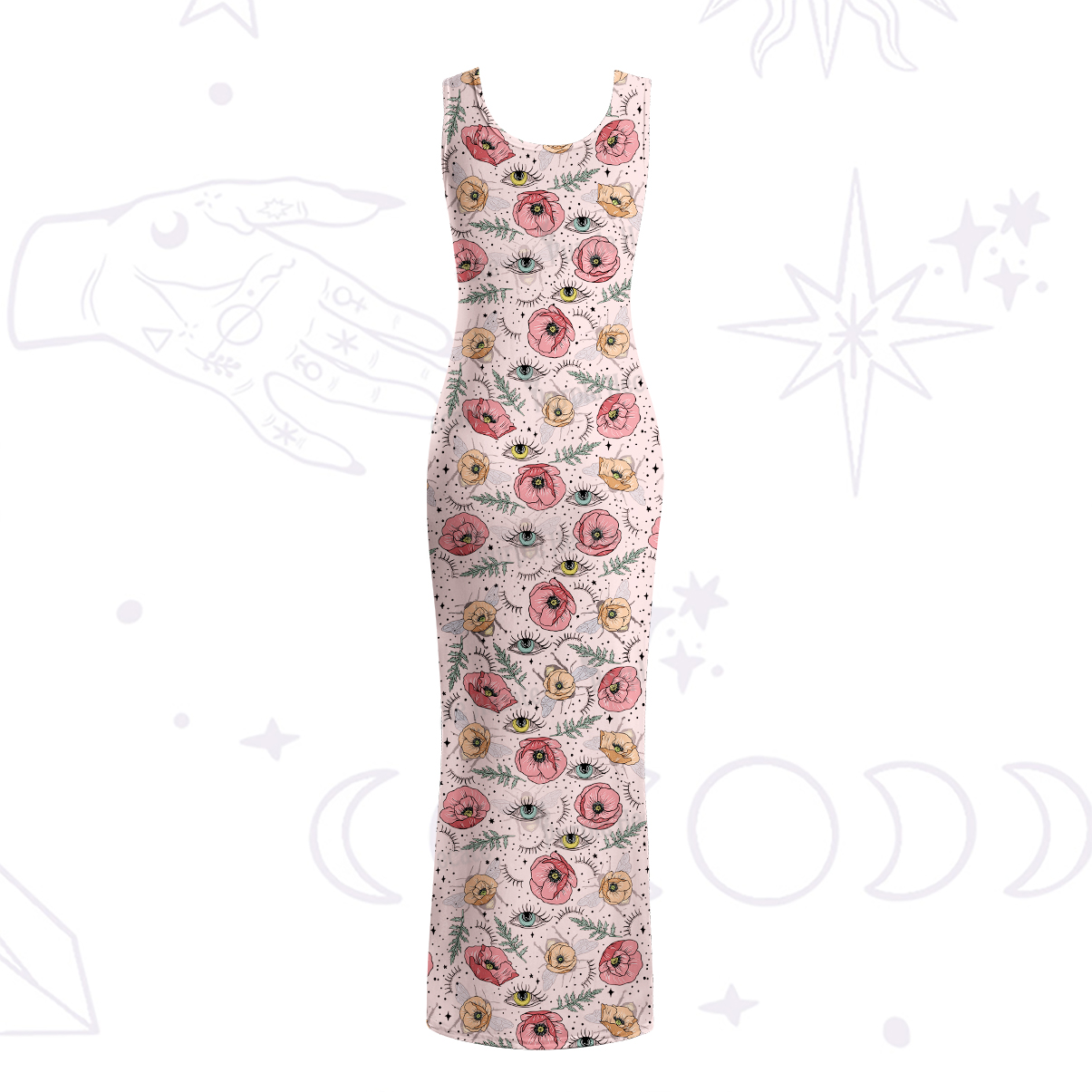 Purplehecate The Bee's Knees Maxi Tank Beachwear Dress