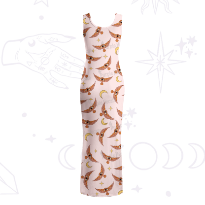 Purplehecate Moth and Moon Maxi Tank Beachwear Dress