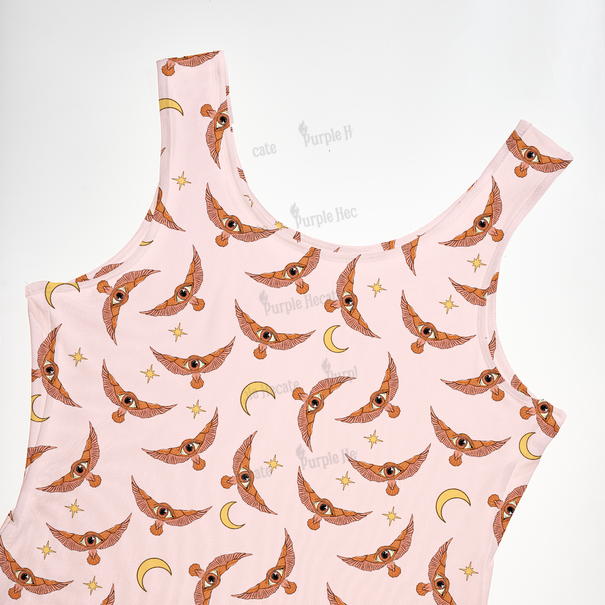 Purplehecate Moth and Moon Maxi Tank Beachwear Dress