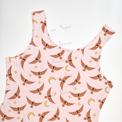 Purplehecate Moth and Moon Maxi Tank Beachwear Dress