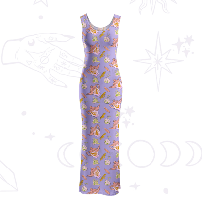 Purplehecate Mystical Teapot Maxi Tank Beachwear Dress