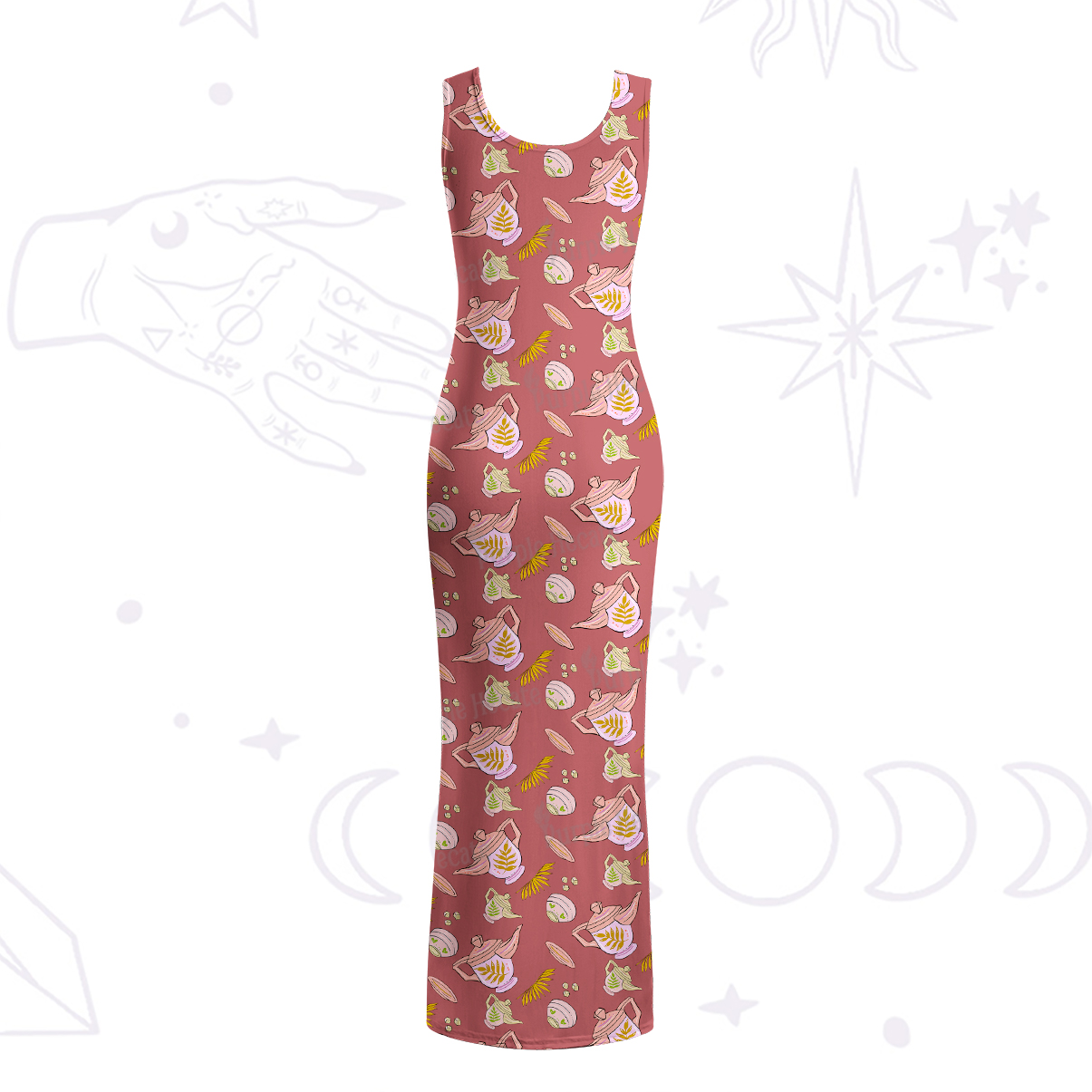 Purplehecate Mystical Teapot Maxi Tank Beachwear Dress