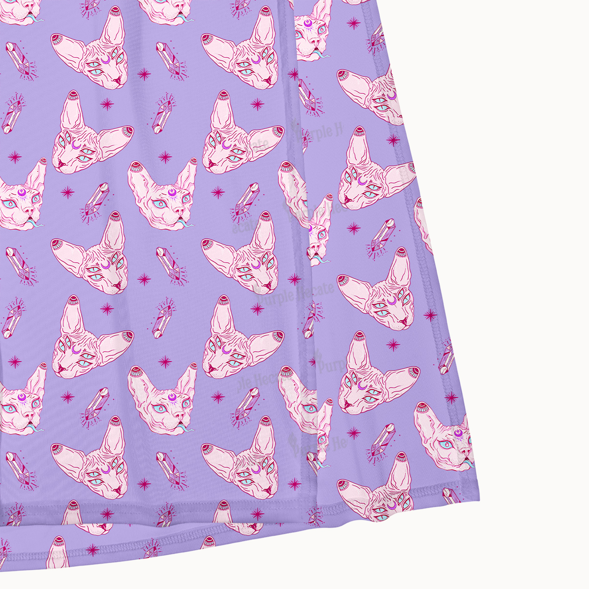 Purplehecate Mystical Sphynx Cat Maxi Tank Beachwear Dress