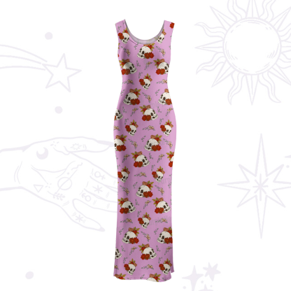 Purplehecate Flowers and Bones Maxi Tank Beachwear Dress