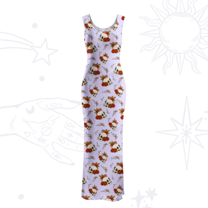 Purplehecate Flowers and Bones Maxi Tank Beachwear Dress