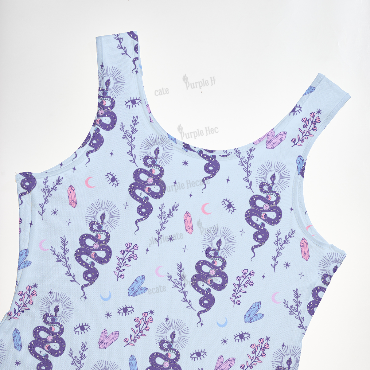 Purplehecate Snake And Moon Phase Comfort Maxi Tank Beachwear Dress