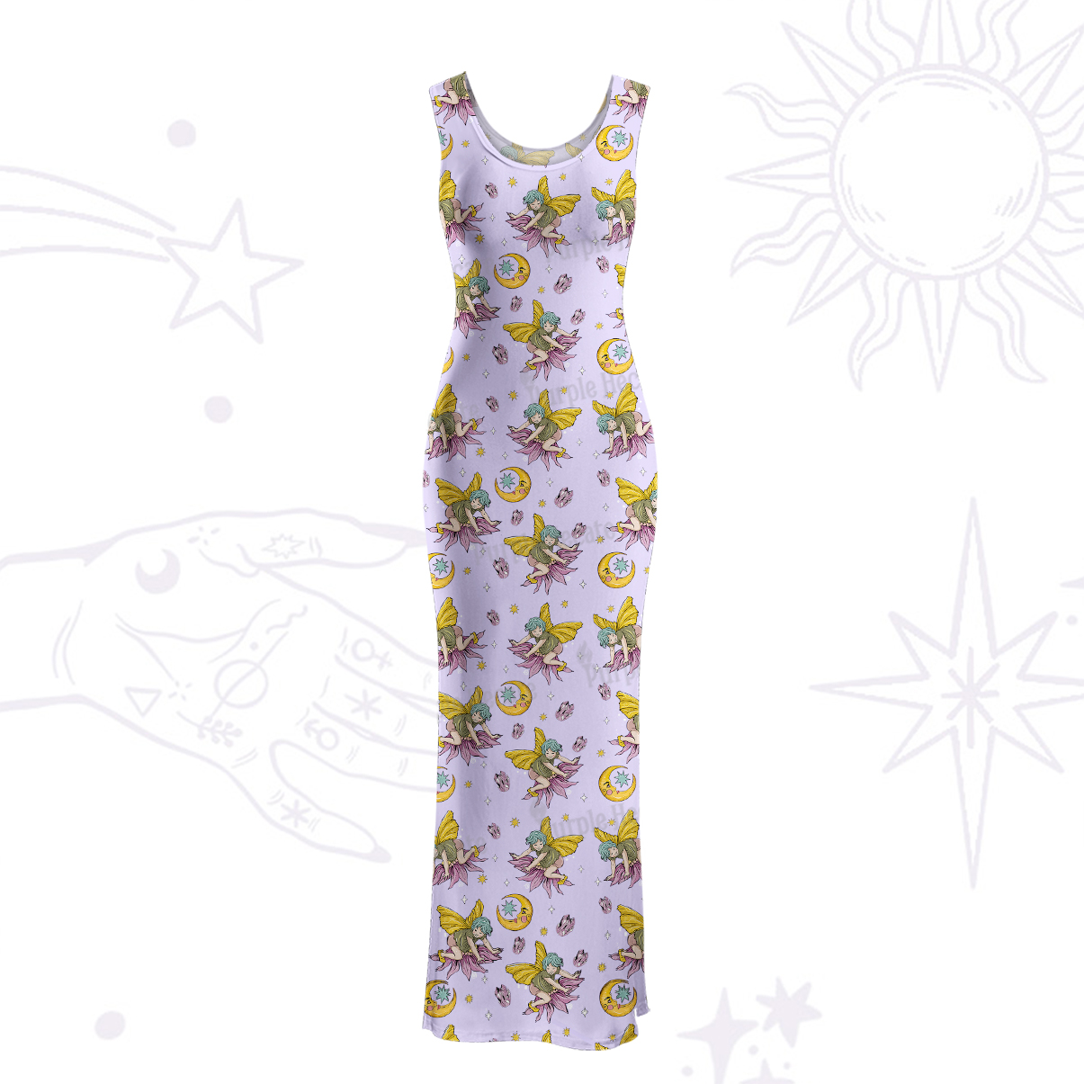Purplehecate Stay Curious Maxi Tank Beachwear Dress
