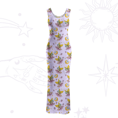 Purplehecate Stay Curious Maxi Tank Beachwear Dress