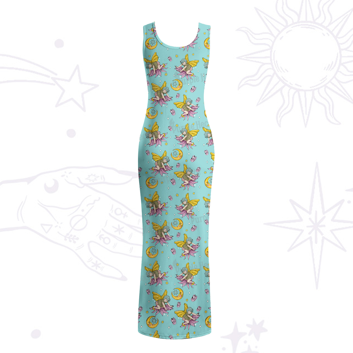 Purplehecate Stay Curious Maxi Tank Beachwear Dress