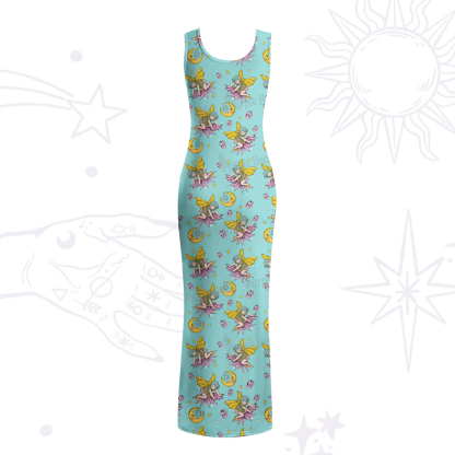 Purplehecate Stay Curious Maxi Tank Beachwear Dress