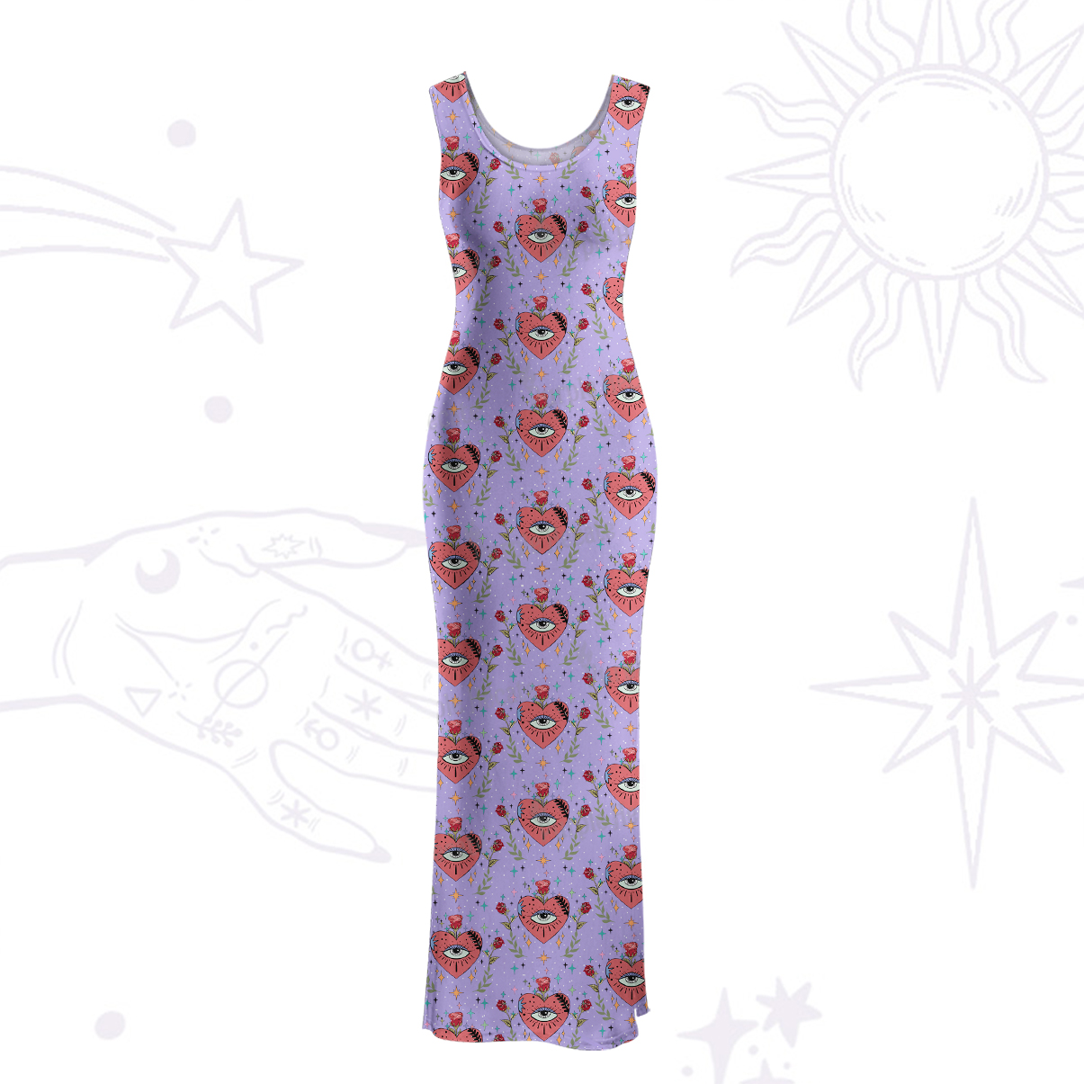 Purplehecate Mystic Eye Maxi Tank Beachwear Dress