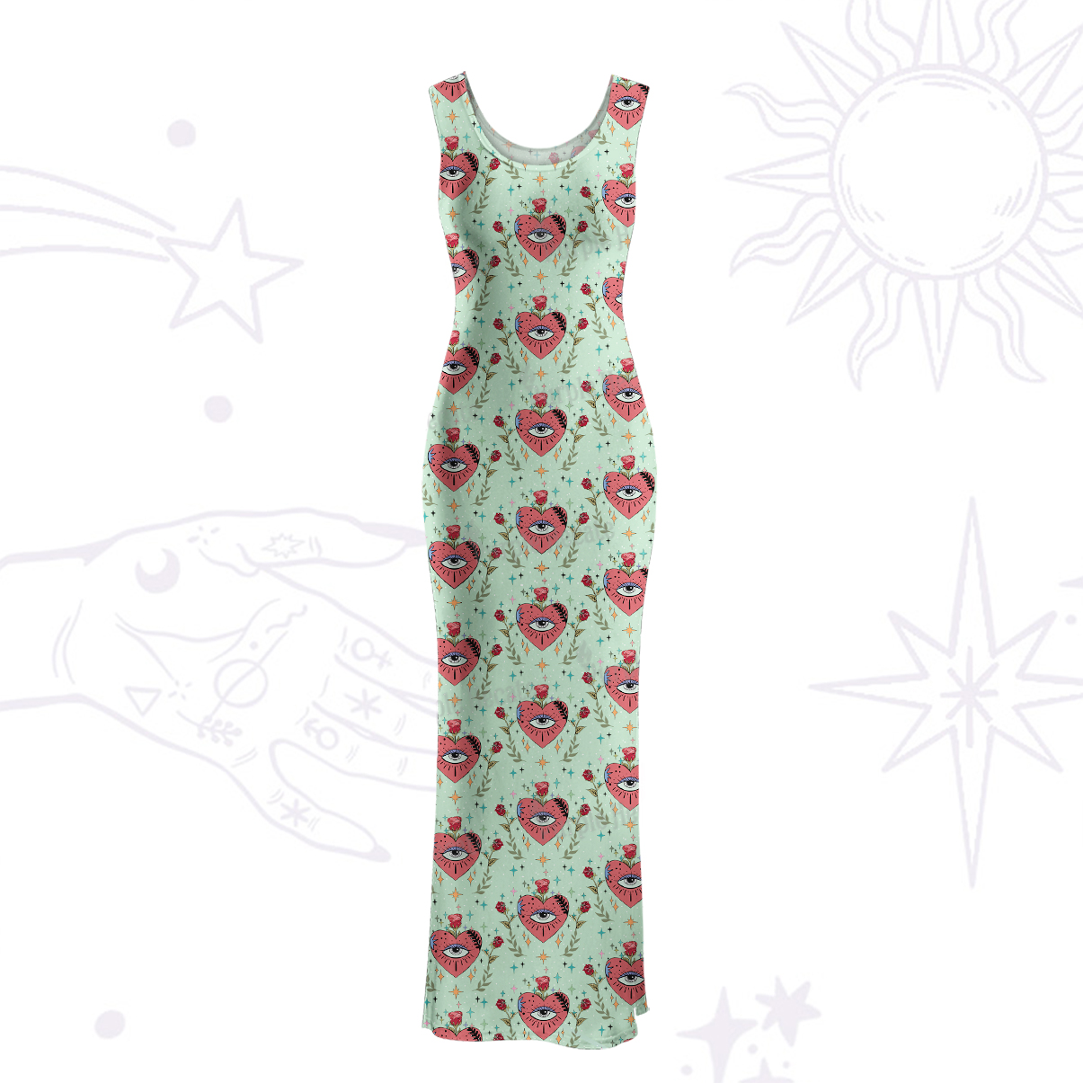 Purplehecate Mystic Eye Maxi Tank Beachwear Dress