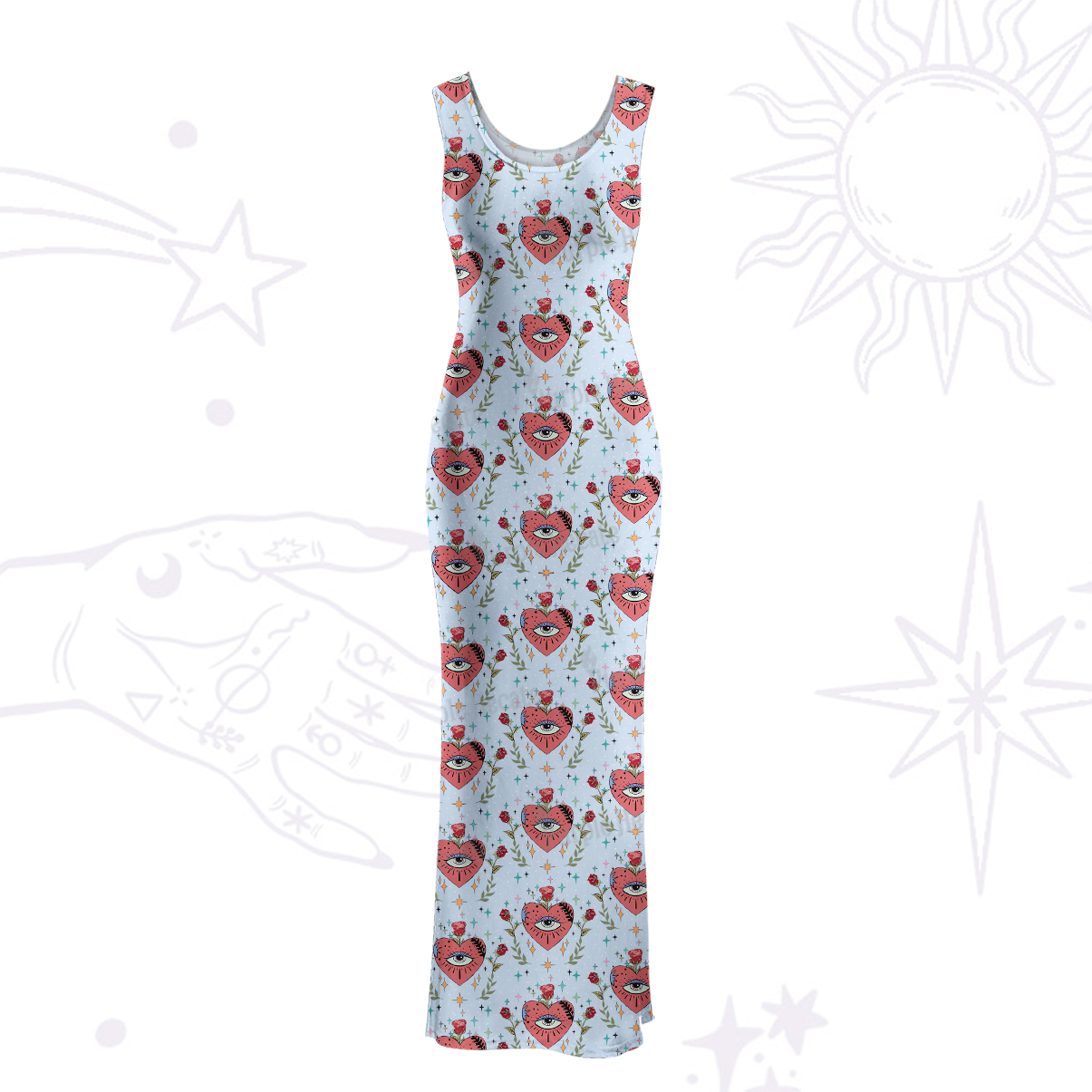 Purplehecate Mystic Eye Maxi Tank Beachwear Dress