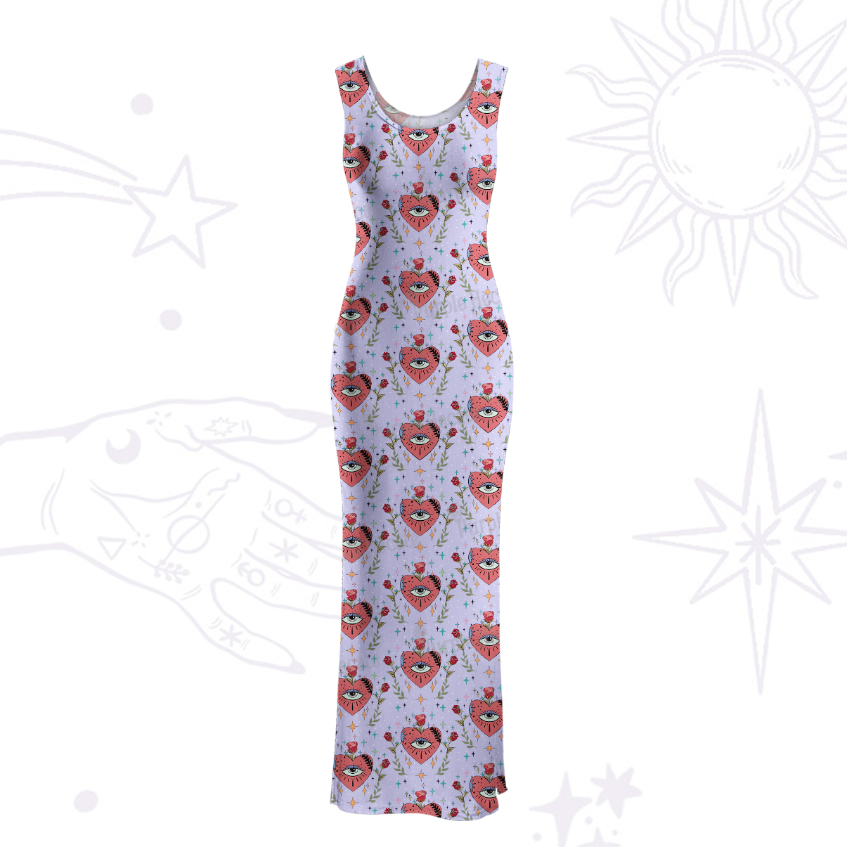 Purplehecate Mystic Eye Maxi Tank Beachwear Dress