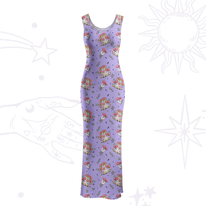 Purplehecate Fantasy Mushroom Maxi Tank Beachwear Dress