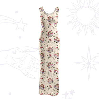 Purplehecate Fantasy Mushroom Maxi Tank Beachwear Dress
