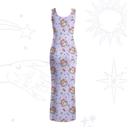 Purplehecate Fantasy Mushroom Maxi Tank Beachwear Dress