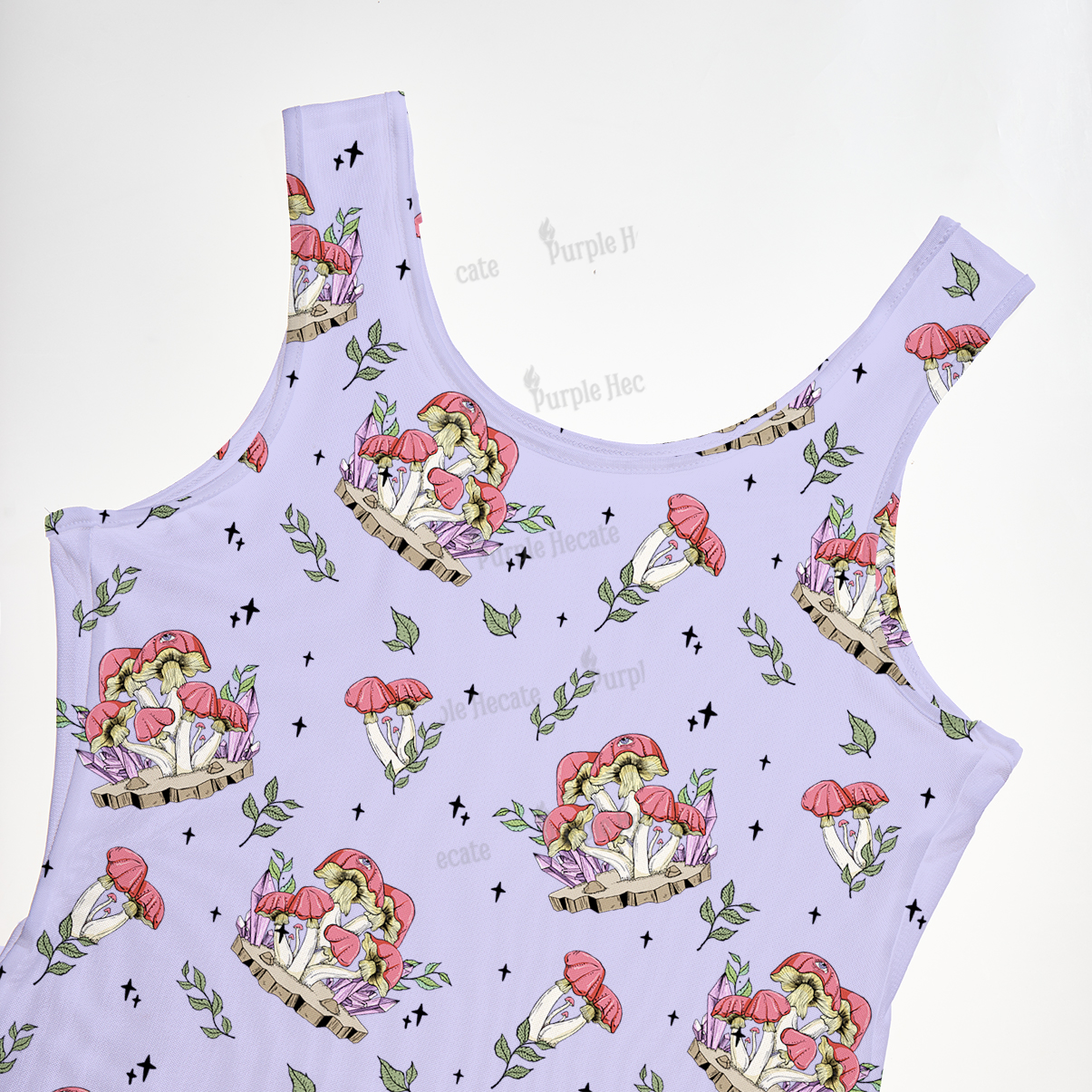 Purplehecate Fantasy Mushroom Maxi Tank Beachwear Dress